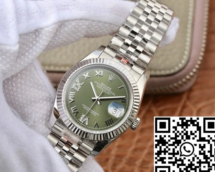Green 36MM Dial Rolex 739 Flexible GM Datejust Factory 0801